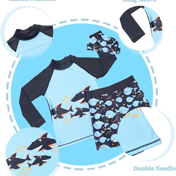 3 pcs swimming suits size 7 year old boy - Picture 3 of 5